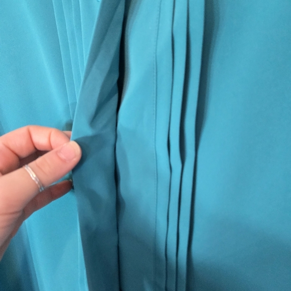 VTG NWT Yves St. Claire Aqua Secretary Blouse - Picture 4 of 8